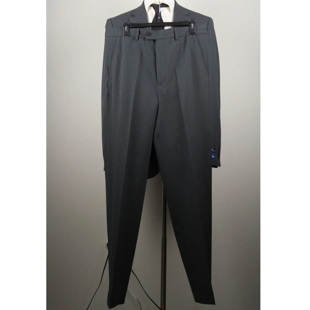 Nautica‎ Mens 2-pc Suit Blazer Jacket 40R Pants 34Wx32L Charcoal
